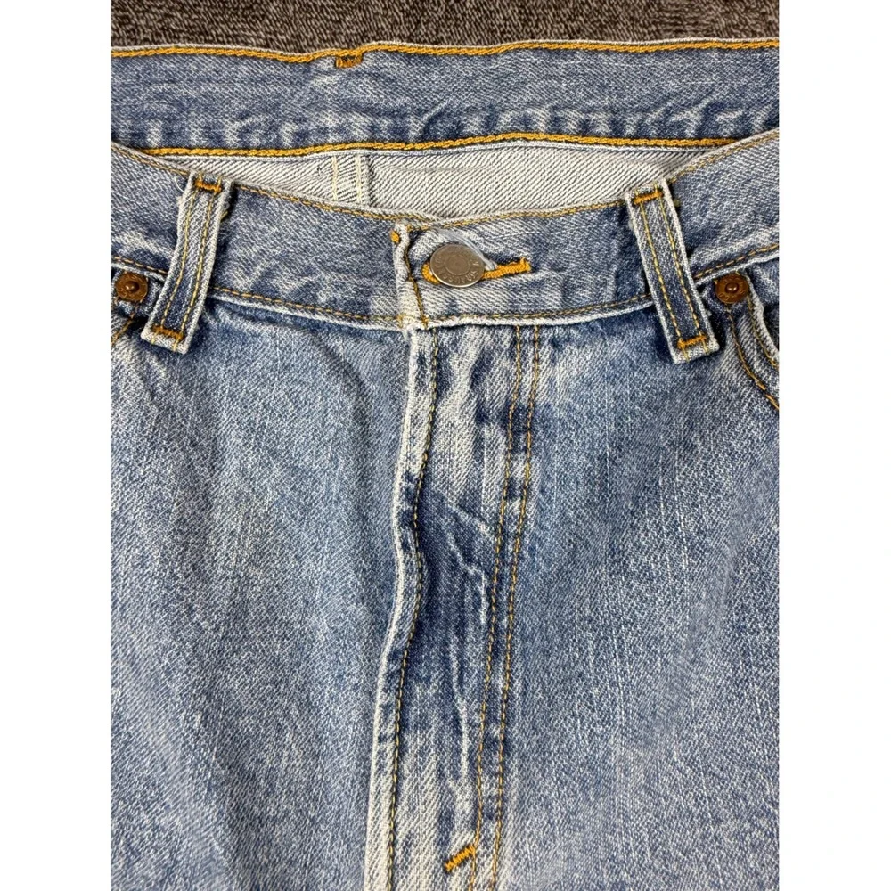 Levis 505 Regular Fit Denim Shorts Mens 36 Blue Vintage Y2K Mid Wash Jean Shorts